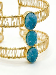 Bijou — bleu Druzy fantaisie manchette bracelet