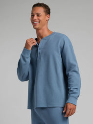 Haut — gaufré détente Henley manches longues