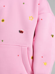 Sweat à capuche enfant — Varsity Allover Embroidered
