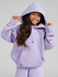 Sweat à capuche enfant — Varsity Allover Embroidered