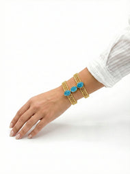 Bijou — bleu Druzy fantaisie manchette bracelet