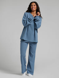Haut — gaufré détente Henley manches longues