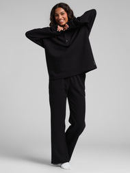 Haut — gaufré détente Henley manches longues