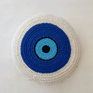 Housse de coussin — Sena Evil Eye rond tricoté main