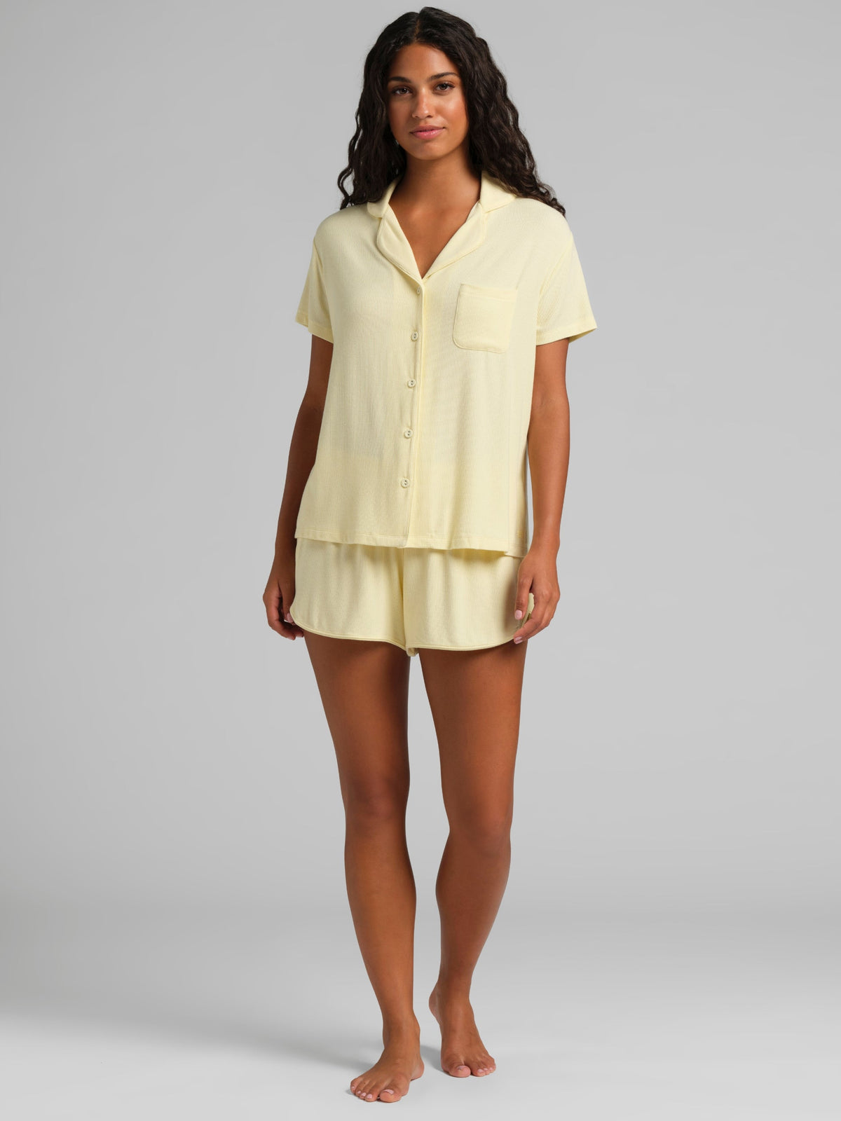 Pyjama — Slinky côtelé manches courtes — Comfrt