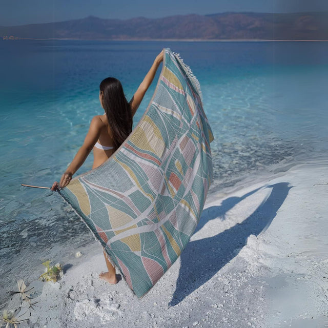 Couverture de plage — Urla 100 % coton turc et