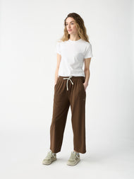 Pantalon femme — Studio court coupe large