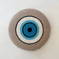 Housse de coussin — Sena Evil Eye rond tricoté main