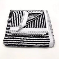 Serviette pour les mains — Doris éponge turc avec Finished Edge - noir et blanc rayure