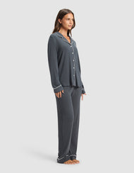 Pyjama femme — Bamboo côtelé-maille Classic manches longues
