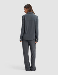 Pyjama femme — Bamboo côtelé-maille Classic manches longues