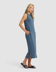 Robe femme — brossé Bamboo sans manches midi