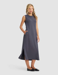 Robe femme — brossé Bamboo sans manches midi