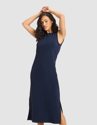 Robe femme — brossé Bamboo sans manches midi