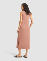 Robe femme — brossé Bamboo sans manches midi