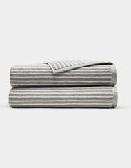 Draps de bain en éponge côtelée