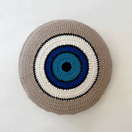Housse de coussin — Sena Evil Eye rond tricoté main