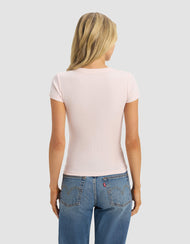 T-shirt femme — Fine côtelé