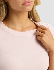 T-shirt femme — Fine côtelé