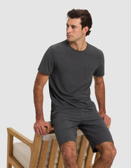 Pyjama homme — maille extensible Bamboo manches courtes