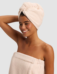 Serviette pour cheveux — côtelé éponge