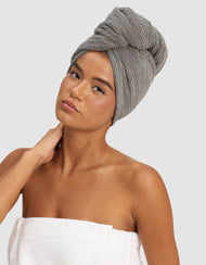 Serviette pour cheveux — côtelé éponge