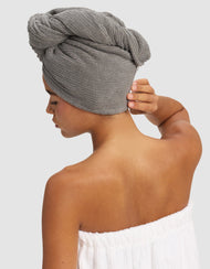 Serviette pour cheveux — côtelé éponge