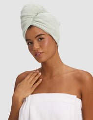 Serviette pour cheveux — côtelé éponge