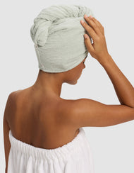 Serviette pour cheveux — côtelé éponge