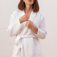 Peignoir unisexe — Heena tissage gaufré