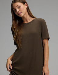 Chemise de nuit femme — Bamboo côtelé-maille Boyfriend nuit
