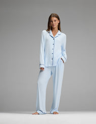 Haut de pyjama femme — Bamboo côtelé-maille Classic manches longues