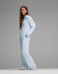 Pyjama femme — Bamboo côtelé-maille Classic manches longues