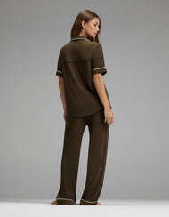 Pyjama femme — Bamboo côtelé-maille Classic manches courtes