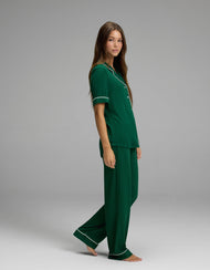 Pyjama femme — Bamboo côtelé-maille Classic manches courtes