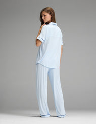 Pyjama femme — Bamboo côtelé-maille Classic manches courtes