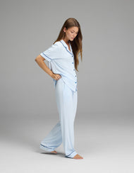 Pyjama femme — Bamboo côtelé-maille Classic manches courtes
