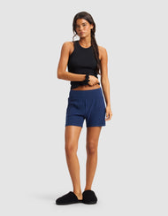 Short femme — Bamboo côtelé-maille détente