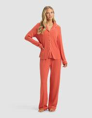 Pyjama femme — Bamboo côtelé-maille Classic manches longues