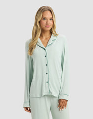 Haut de pyjama femme — Bamboo côtelé-maille Classic manches longues
