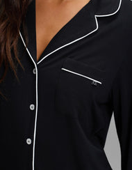 Chemise de nuit femme — maille extensible Bamboo manches longues nuit