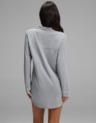 Chemise de nuit femme — maille extensible Bamboo manches longues nuit
