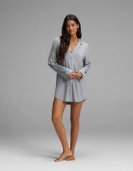 Chemise de nuit femme — maille extensible Bamboo manches longues nuit