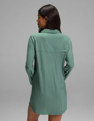 Chemise de nuit femme — maille extensible Bamboo manches longues nuit