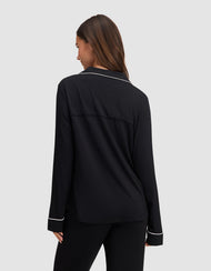 Haut de pyjama femme — maille extensible Bamboo manches longues - Petite