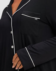 Haut de pyjama femme — maille extensible Bamboo manches longues - Petite