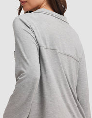 Haut de pyjama femme — maille extensible Bamboo manches longues - Petite