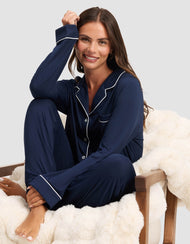 Pyjama femme — maille extensible Bamboo manches longues