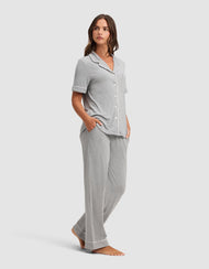 Pyjama femme — maille extensible Bamboo manches courtes