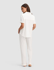 Pyjama femme — maille extensible Bamboo manches courtes